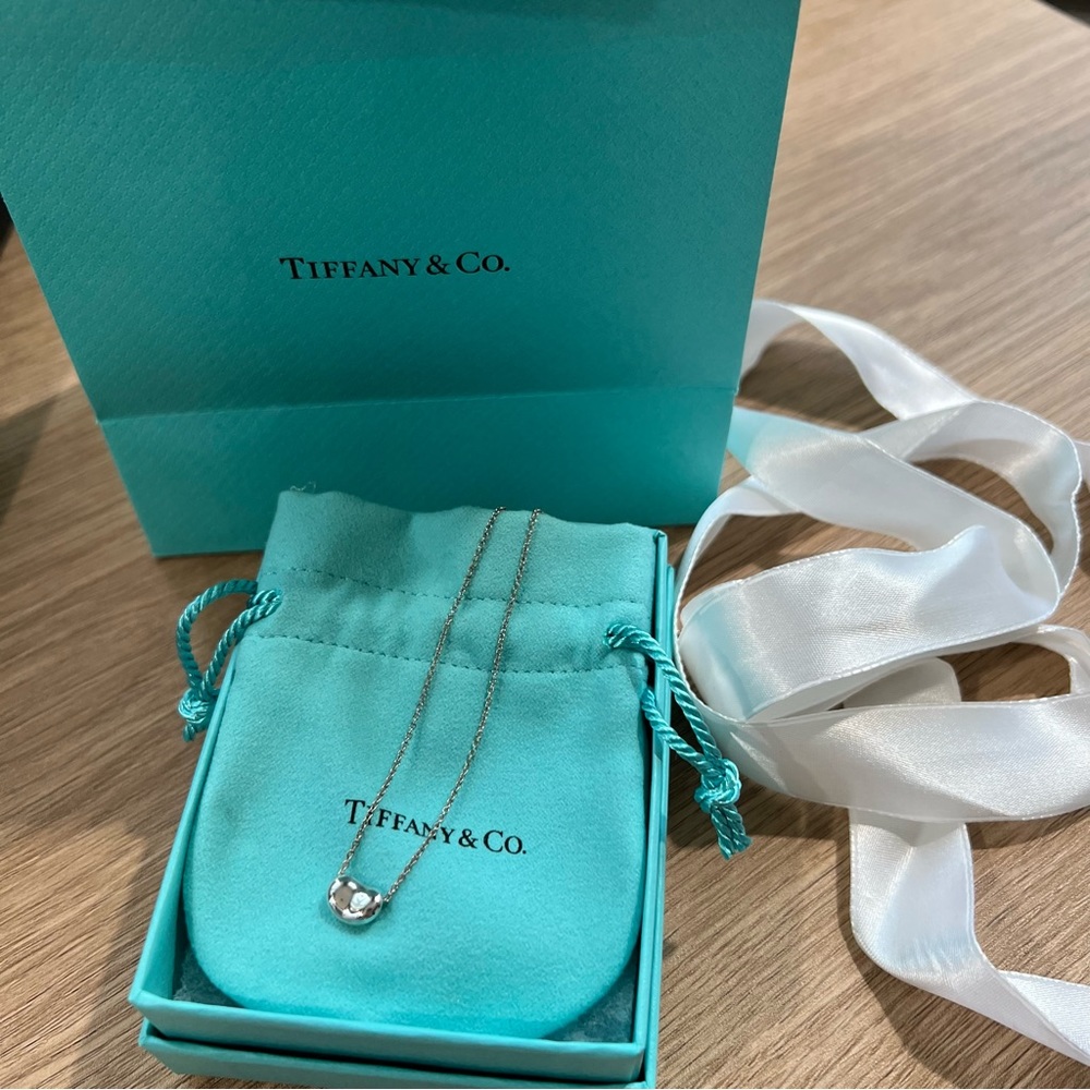 ‼️SOLD‼️Tiffany & Co Silver Elsa Peretti 9mm Bean Pendant 16" Necklace
